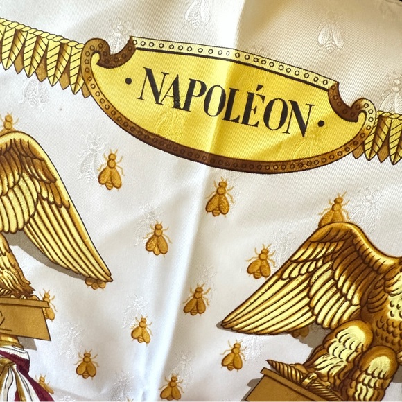 Napoleon Hermès Scarf BY PHILIPPE LEDOUX 90 CM Silk Bee Jacquard MIB - Picture 3 of 13